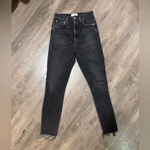 AGOLDE Pinch Waist Skinny Jeans - vintage black wash - size 24